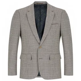 Matteo Prince of Wales Check Suit Jacket - Brown