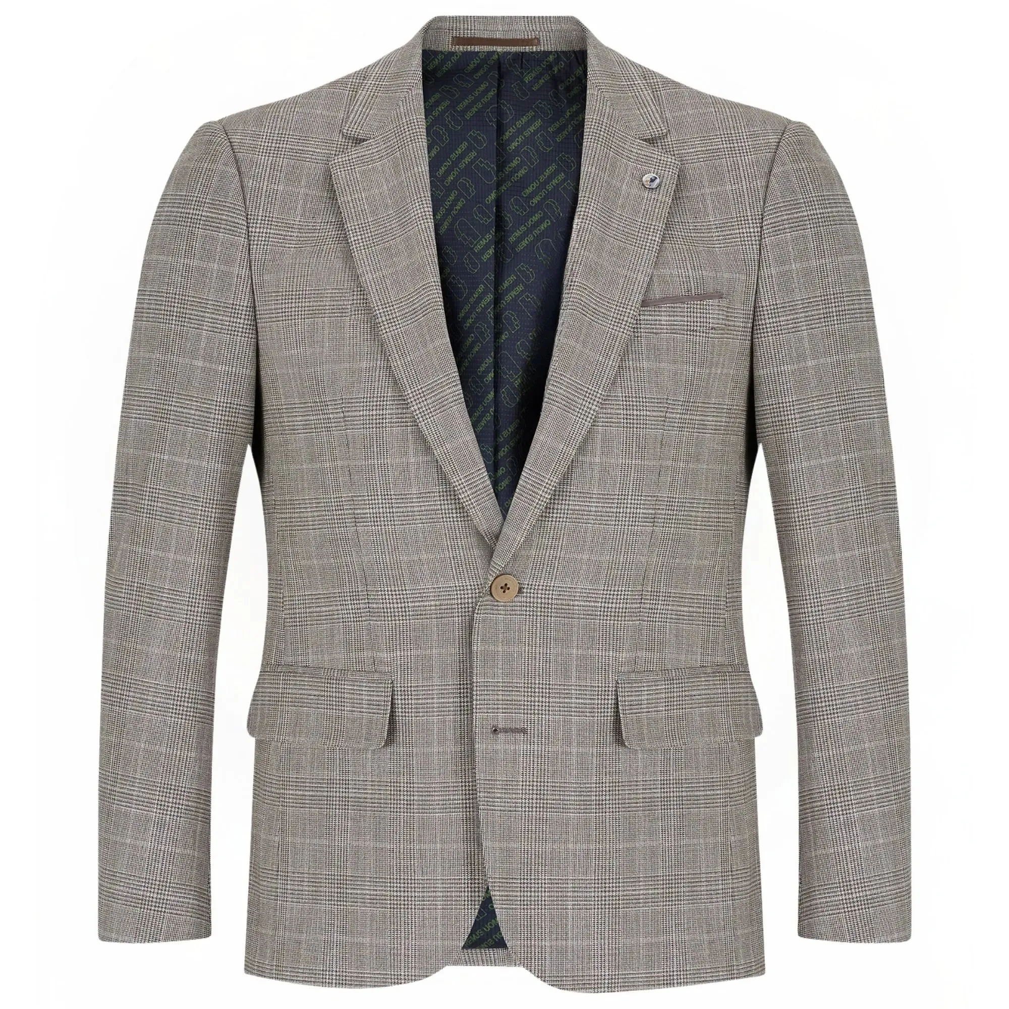 Matteo Prince of Wales Check Suit Jacket - Brown