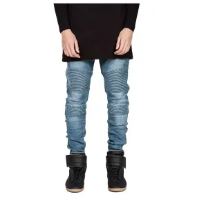 Men's Slim Fit Drape Decoration Casual Pencil Jeans