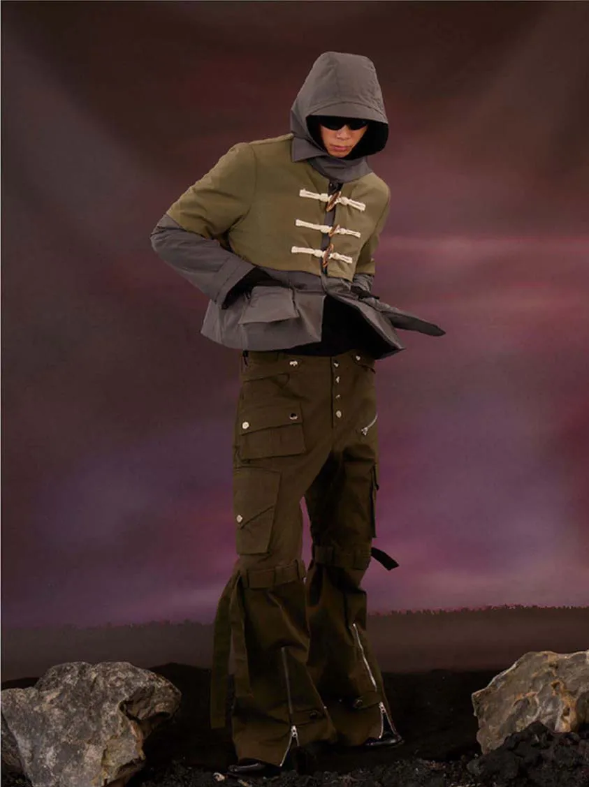 Military Style Zipper Casual Pants