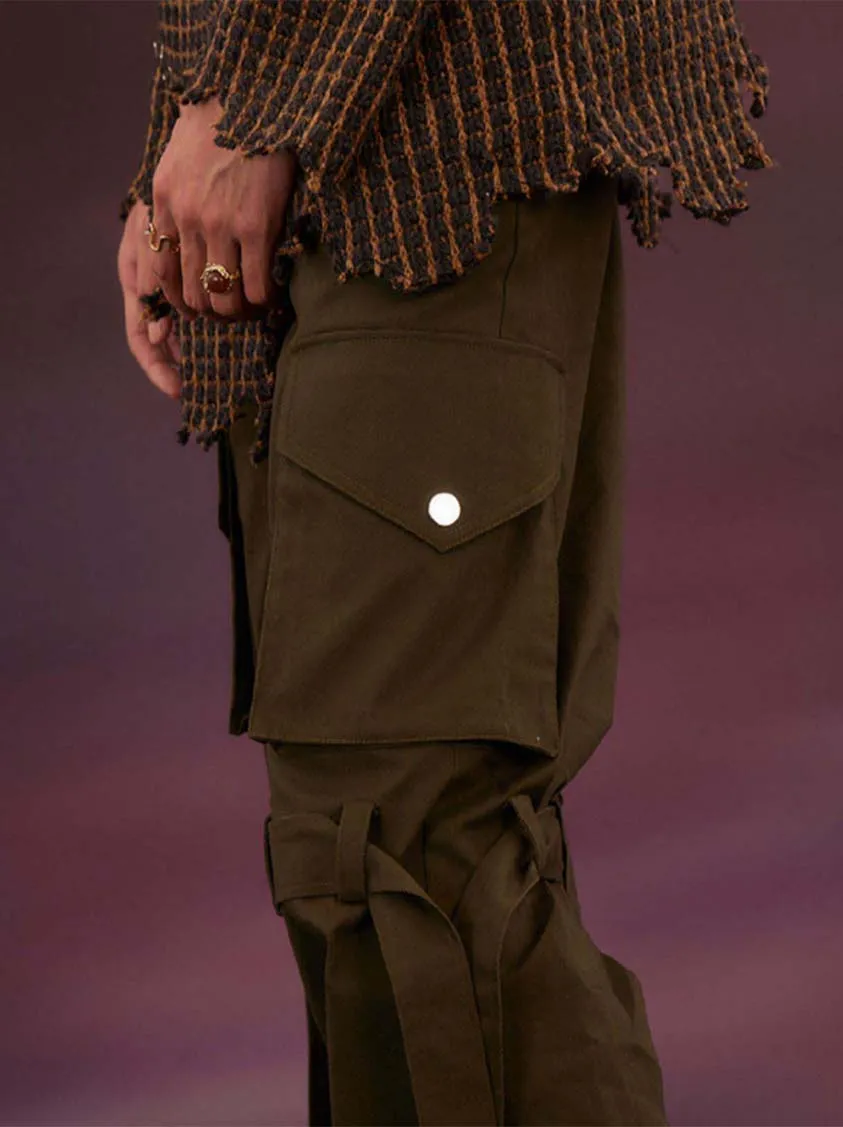 Military Style Zipper Casual Pants
