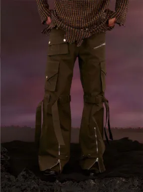 Military Style Zipper Casual Pants
