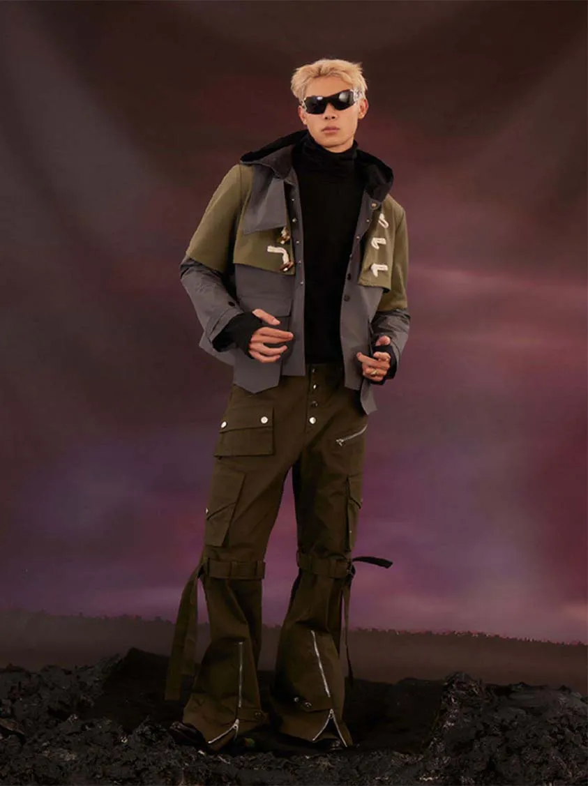 Military Style Zipper Casual Pants