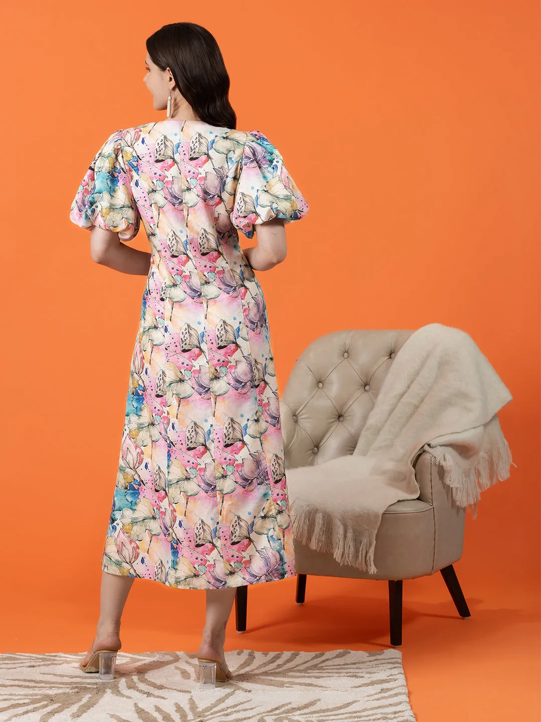 Multi-colored Floral Maxi Dress