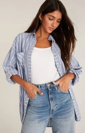 Natalia Striped Button Up Top