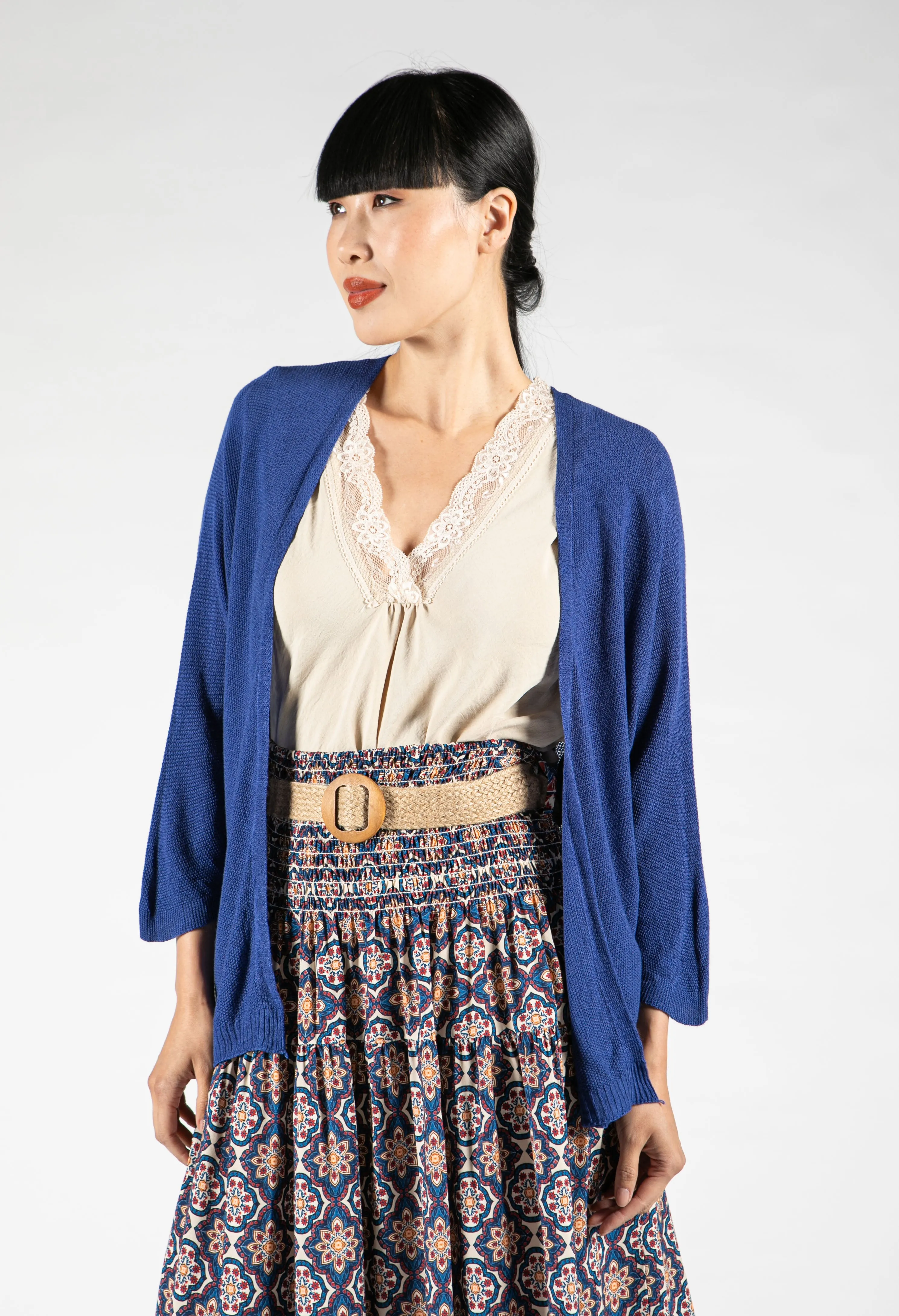 Open Fine Knit Cardigan-1