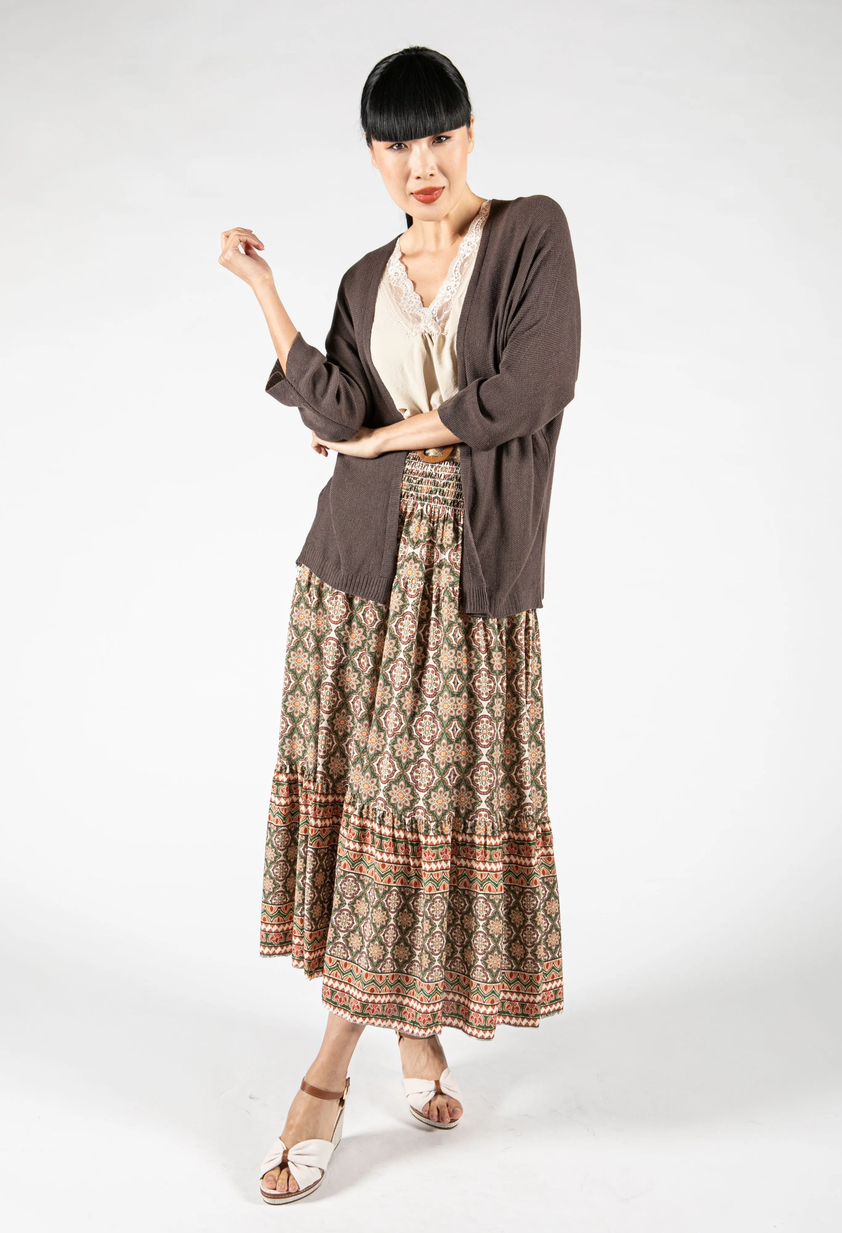 Open Fine Knit Cardigan-1