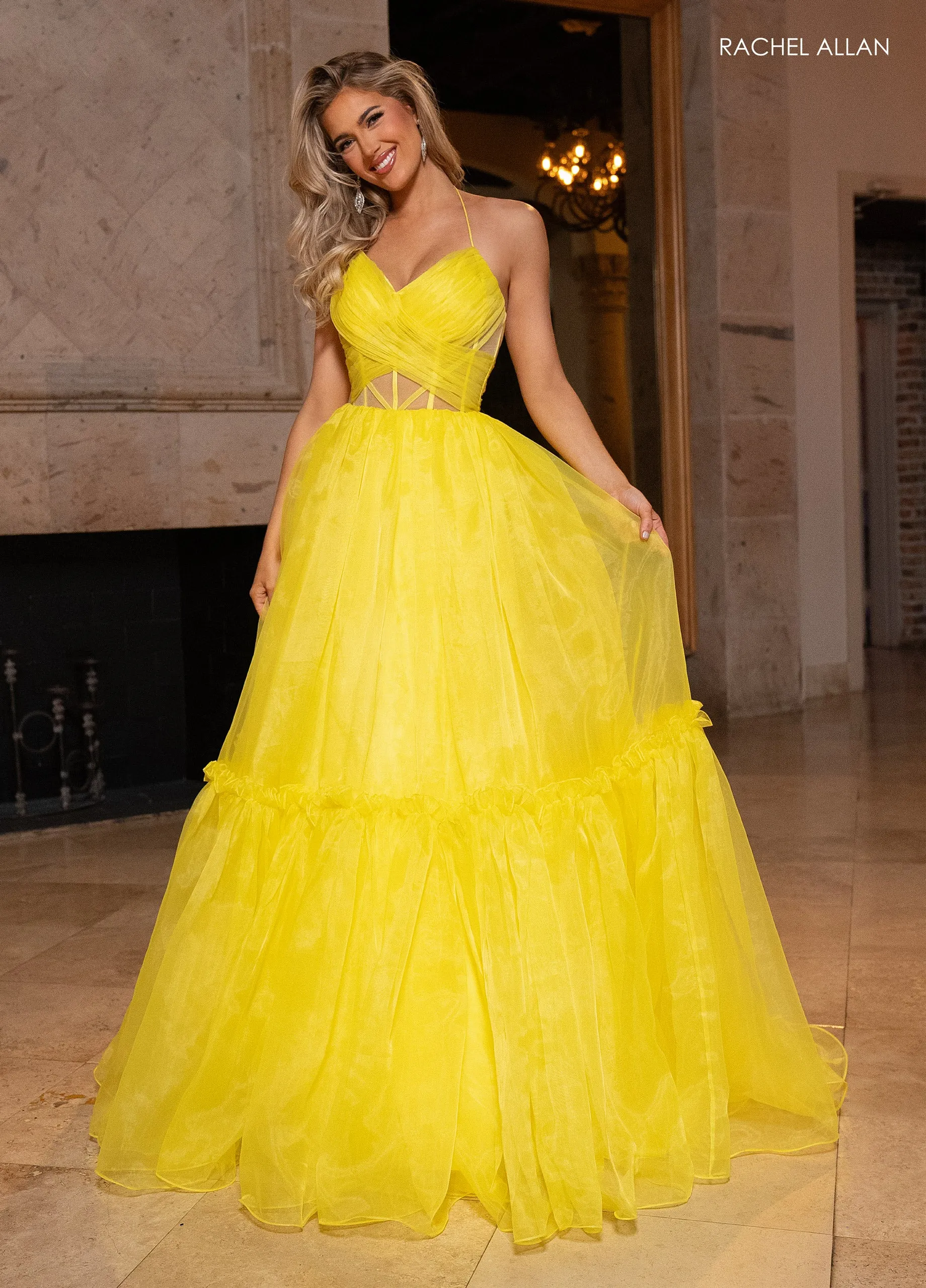 Organza Strapless A-line Gown by Rachel Allan 70815