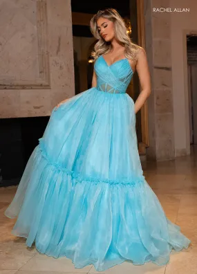 Organza Strapless A-line Gown by Rachel Allan 70815
