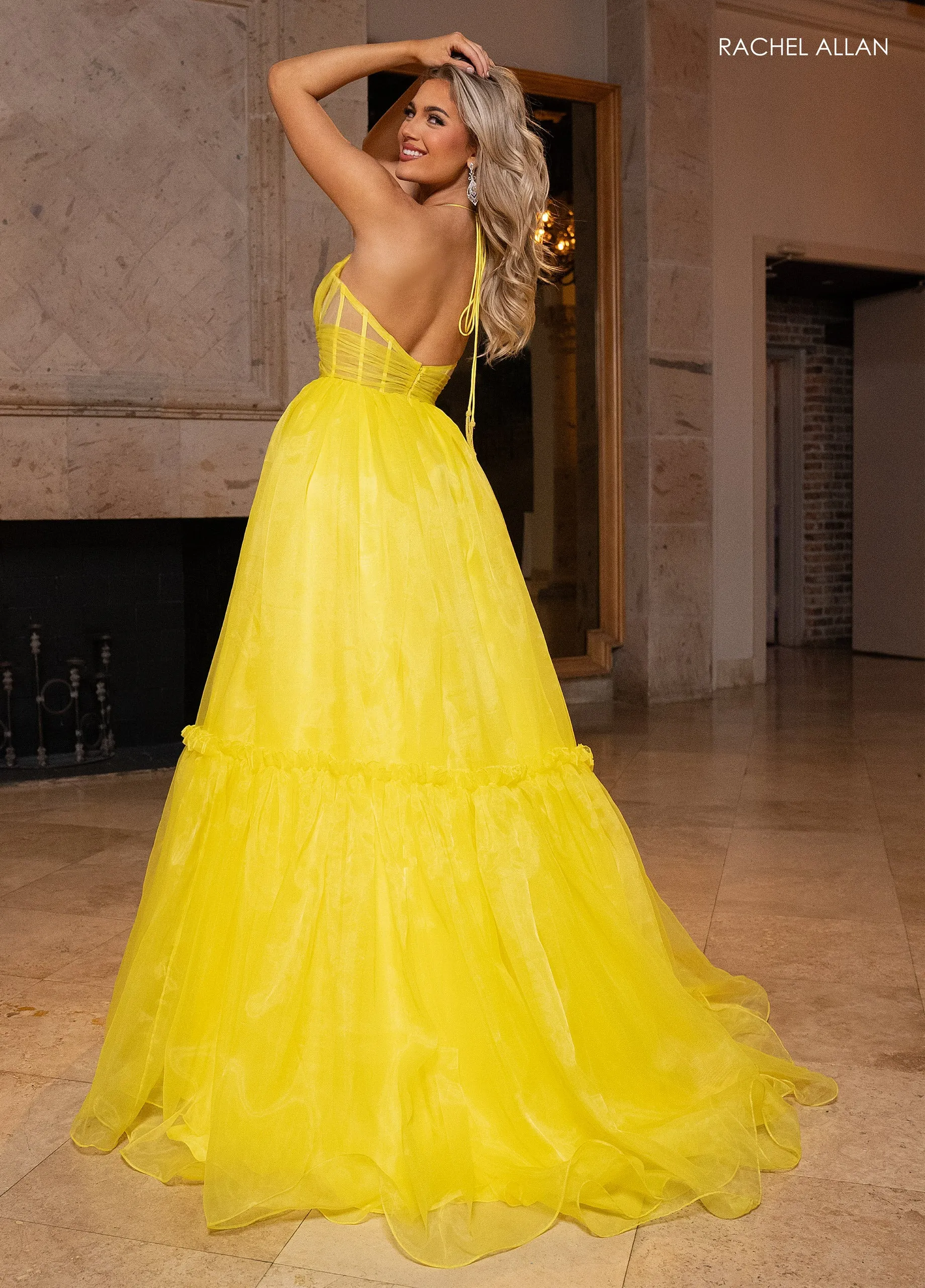 Organza Strapless A-line Gown by Rachel Allan 70815