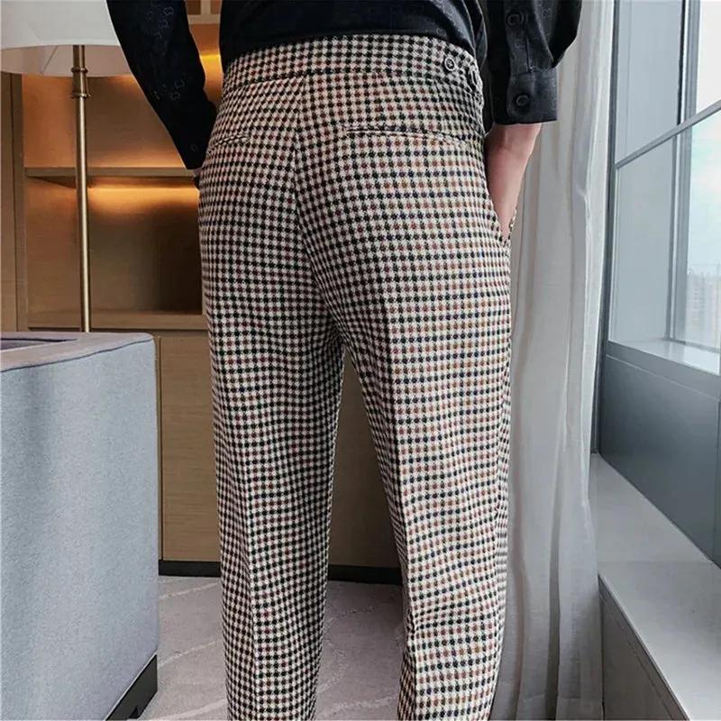 Plaid Neapolitan High Waist Pants