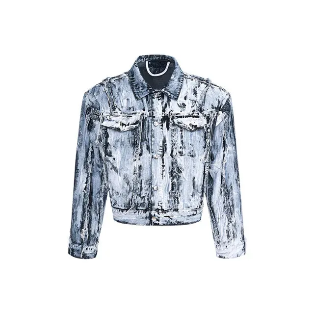 Raw Edge Single Breasted Denim Pants Set