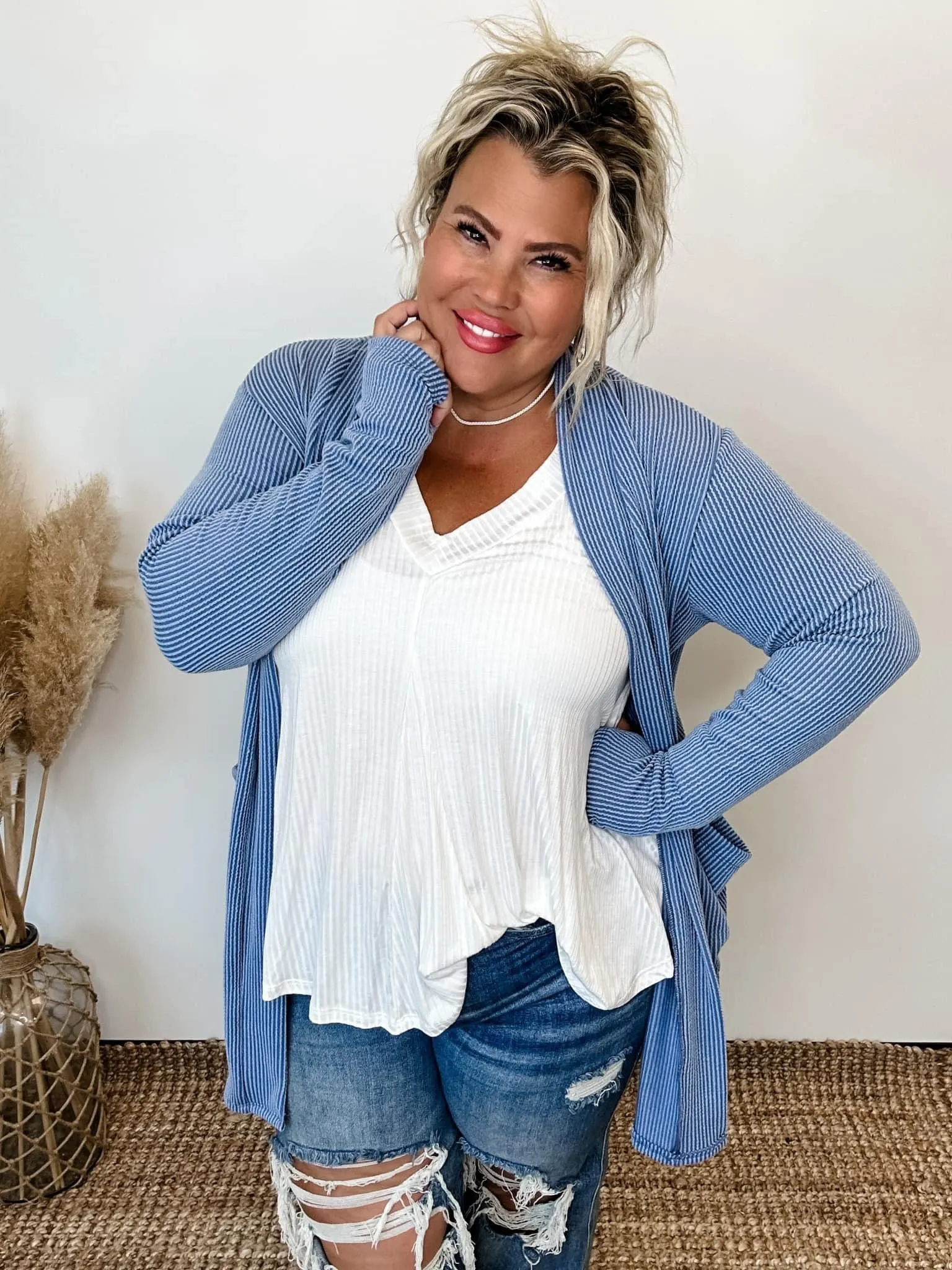 Reese Ribbed Jacquard Cardigan