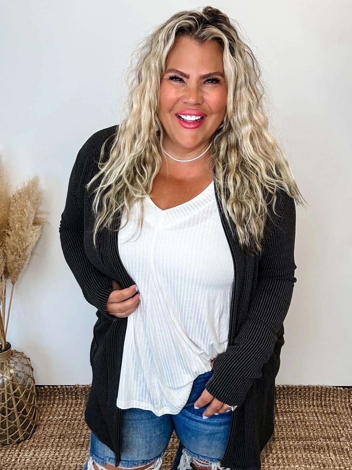 Reese Ribbed Jacquard Cardigan