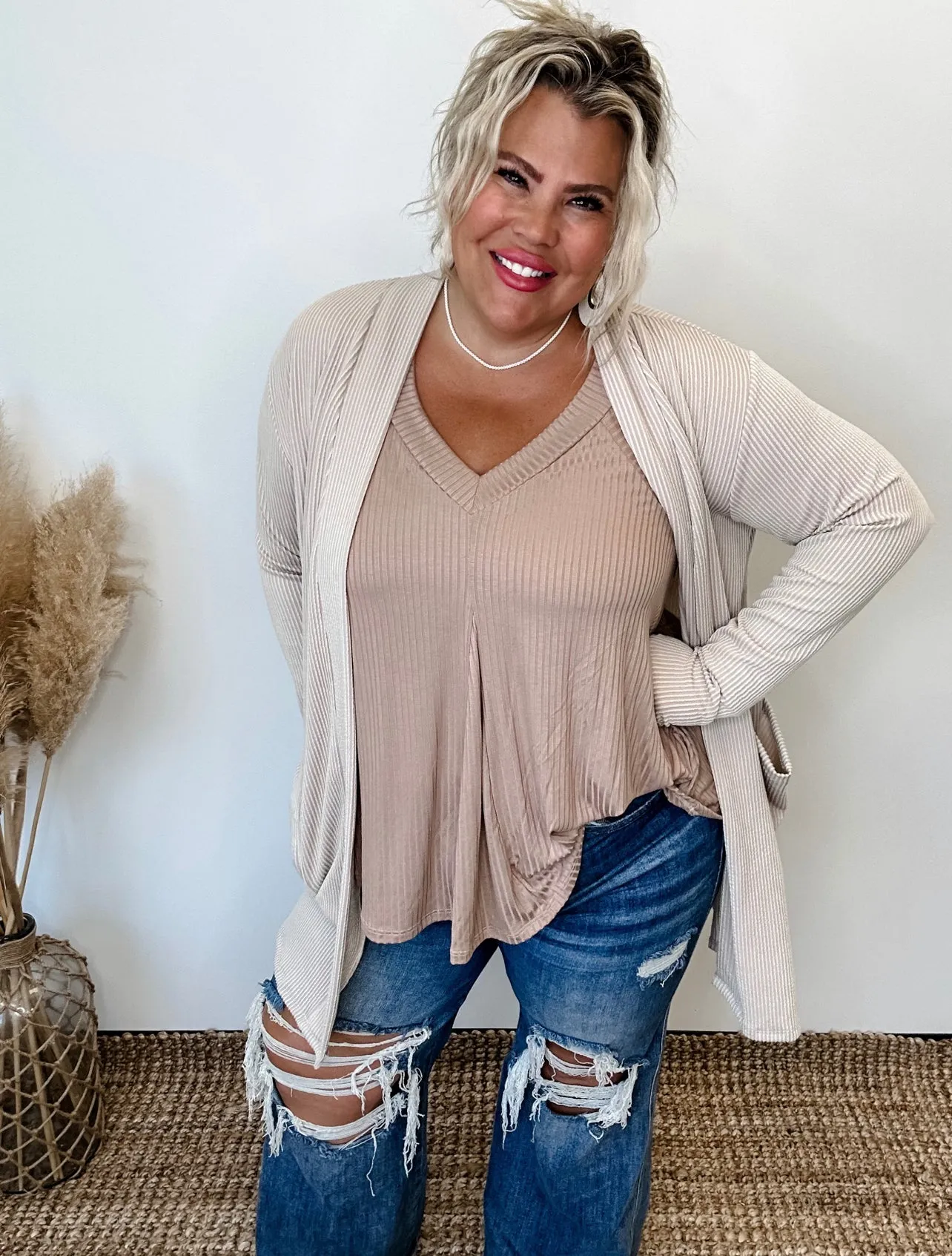 Reese Ribbed Jacquard Cardigan
