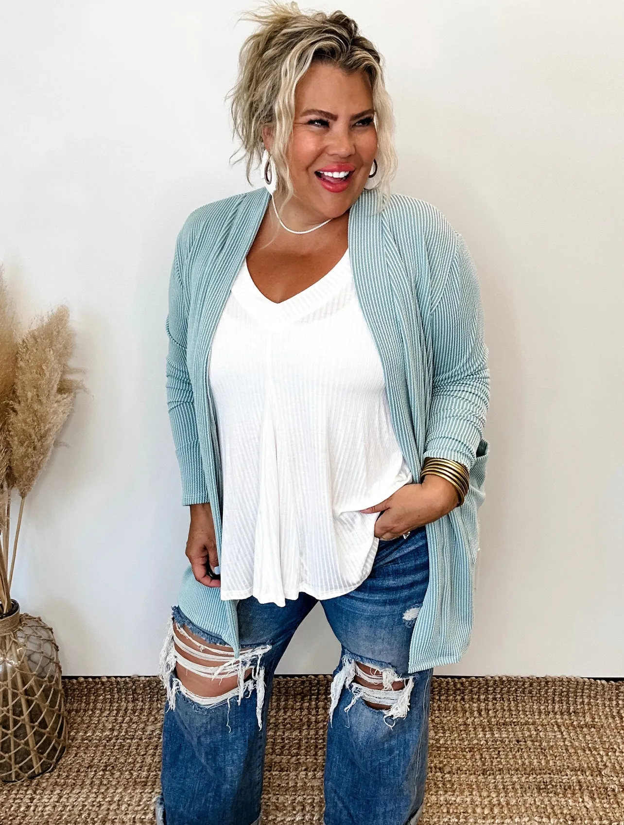 Reese Ribbed Jacquard Cardigan