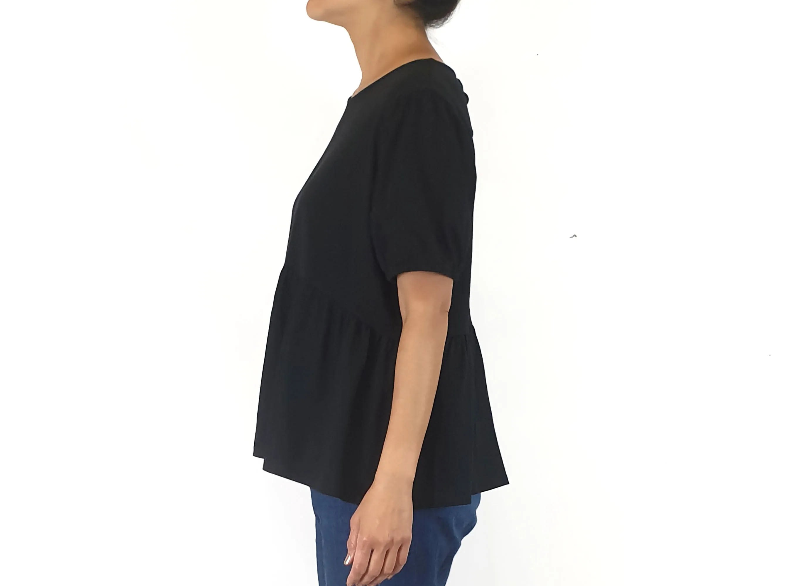 Seed black cotton top size small