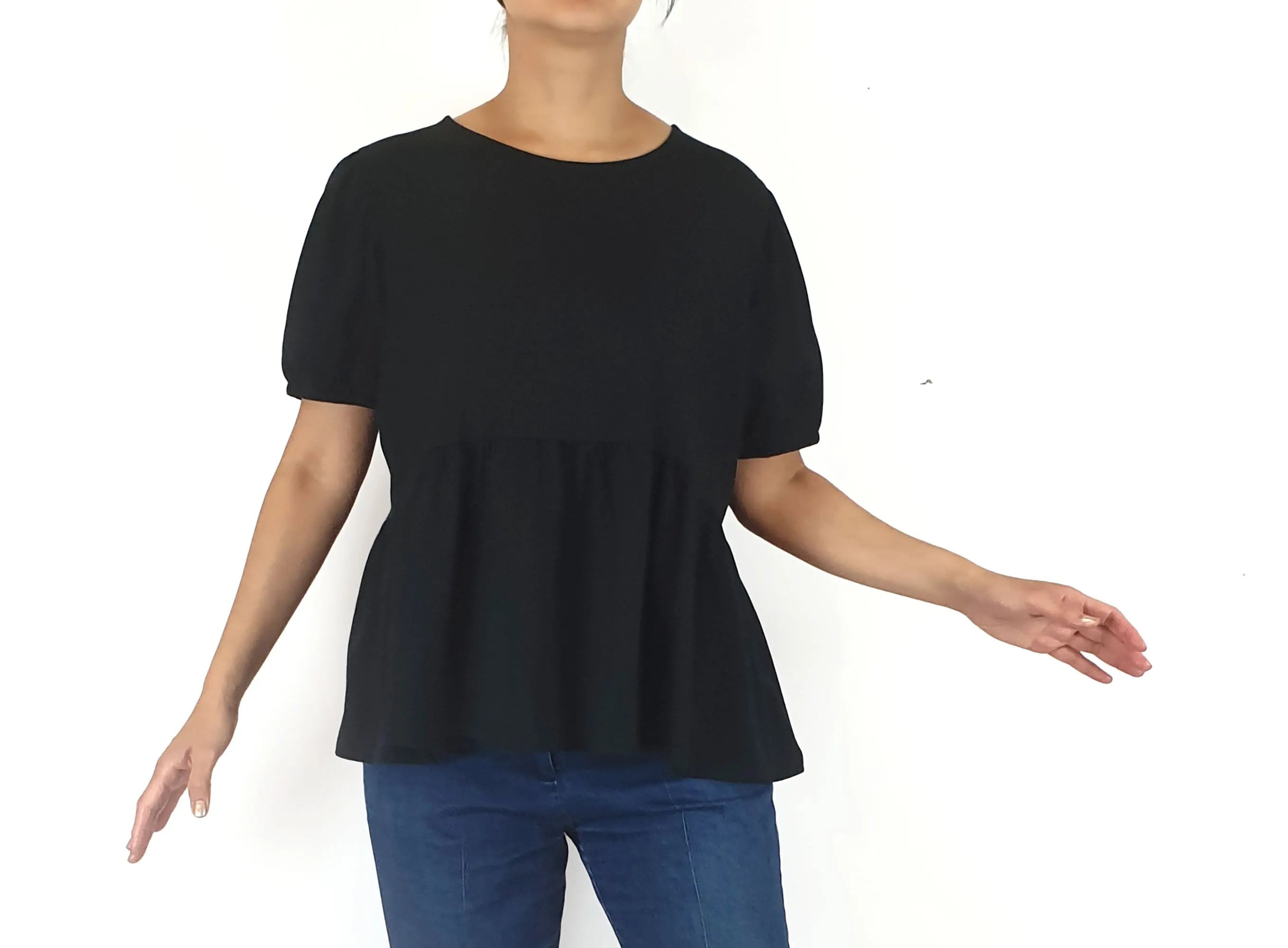 Seed black cotton top size small