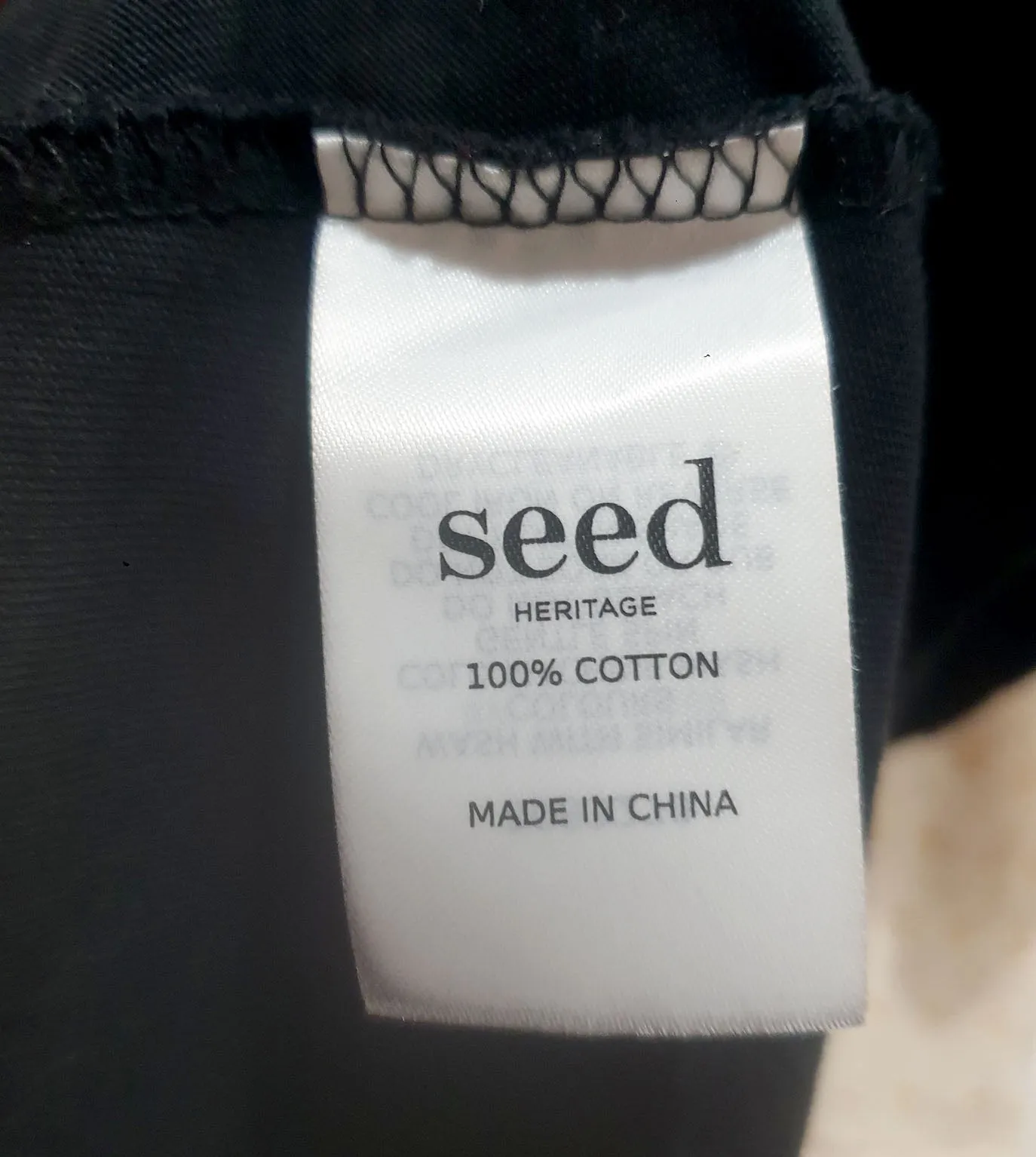 Seed black cotton top size small