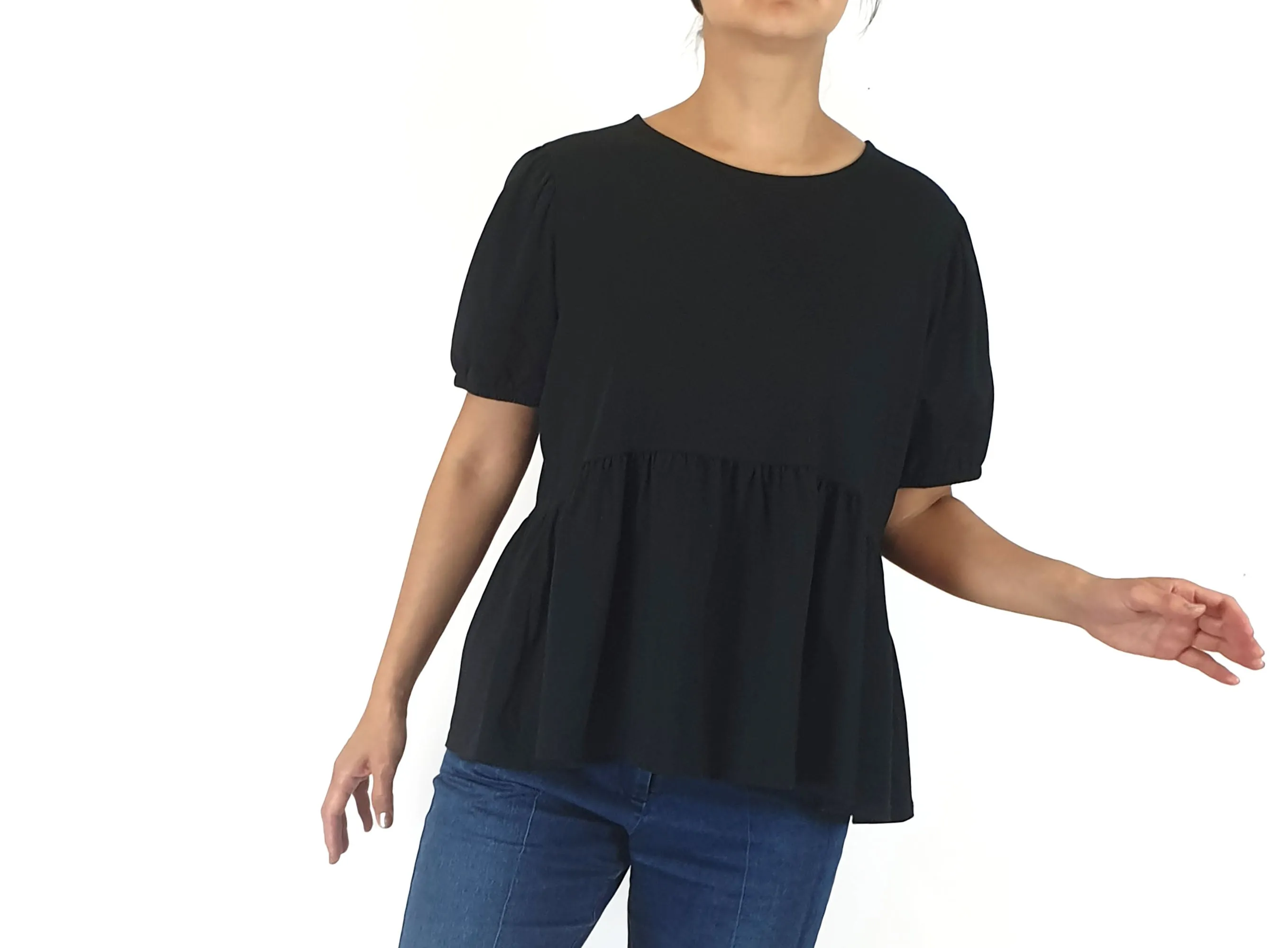 Seed black cotton top size small