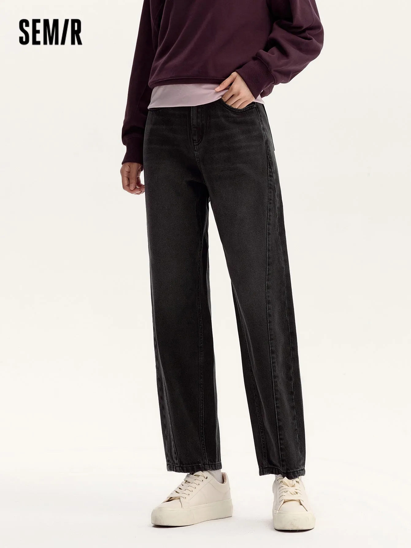 Semir Women Loose Fit Tapered TrousersDenim Trousers
