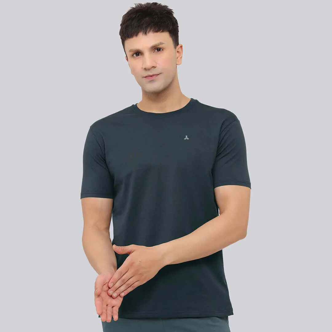 Solid Stretch T-shirt -  Blue Graphite