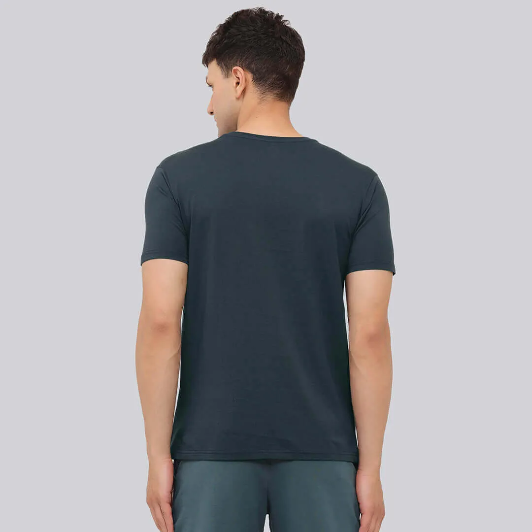 Solid Stretch T-shirt -  Blue Graphite