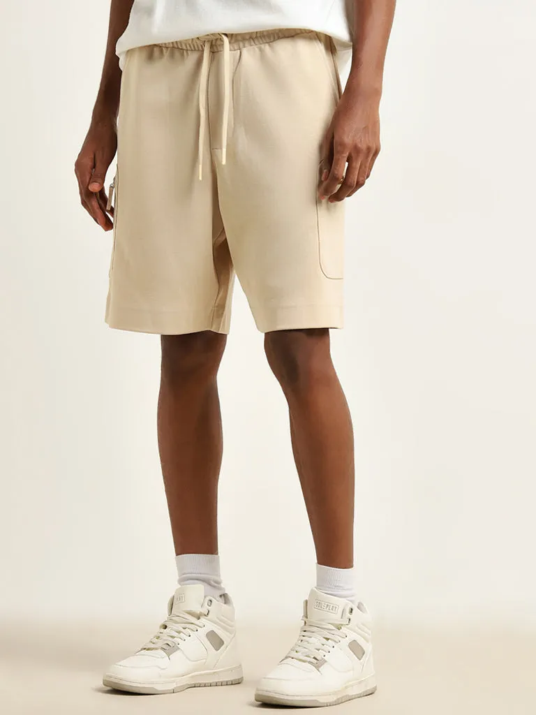 Studiofit Light Taupe Relaxed-Fit Mid-Rise Shorts