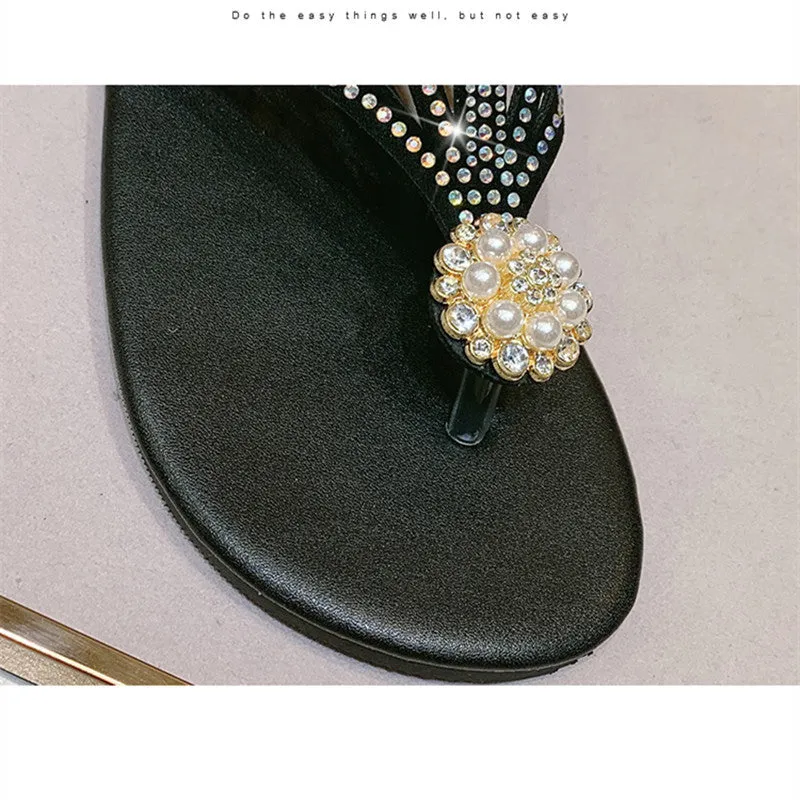 Summer women's sandals Bohemian fashion shoes middle heel and flat bottom clip toe casual women's shoes beach shoes