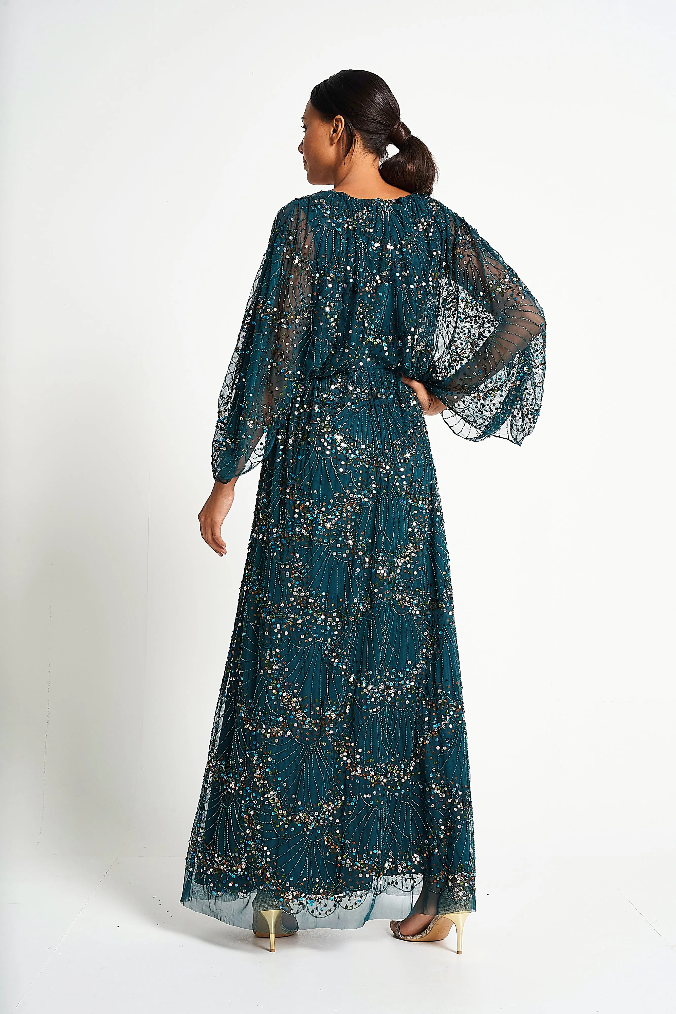 Sylvia Green Sequin Maxi Dress