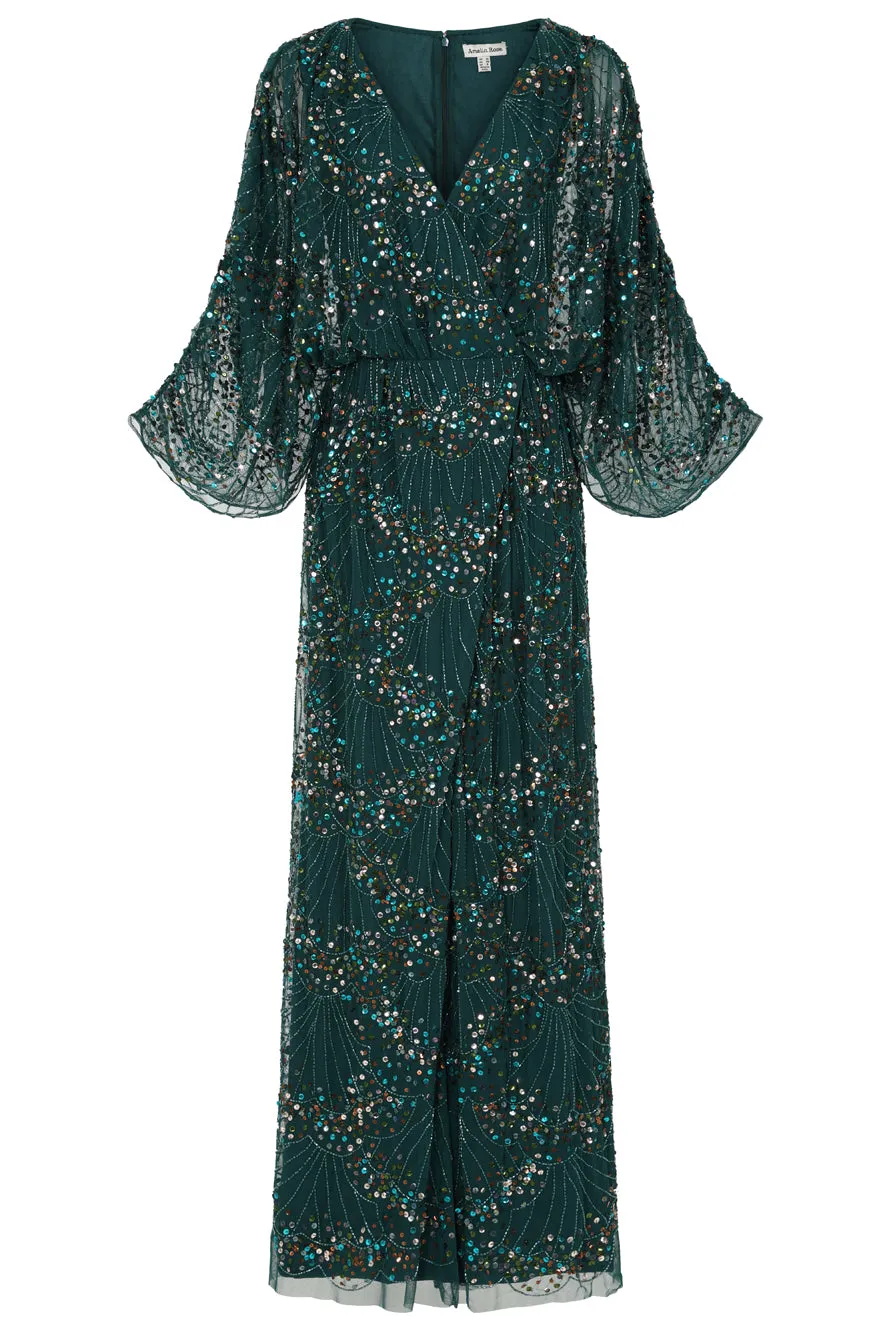 Sylvia Green Sequin Maxi Dress