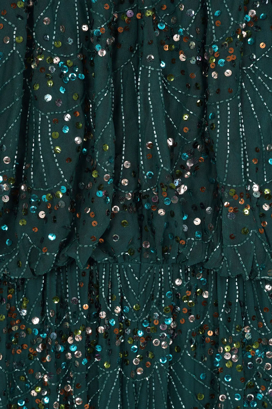 Sylvia Green Sequin Maxi Dress