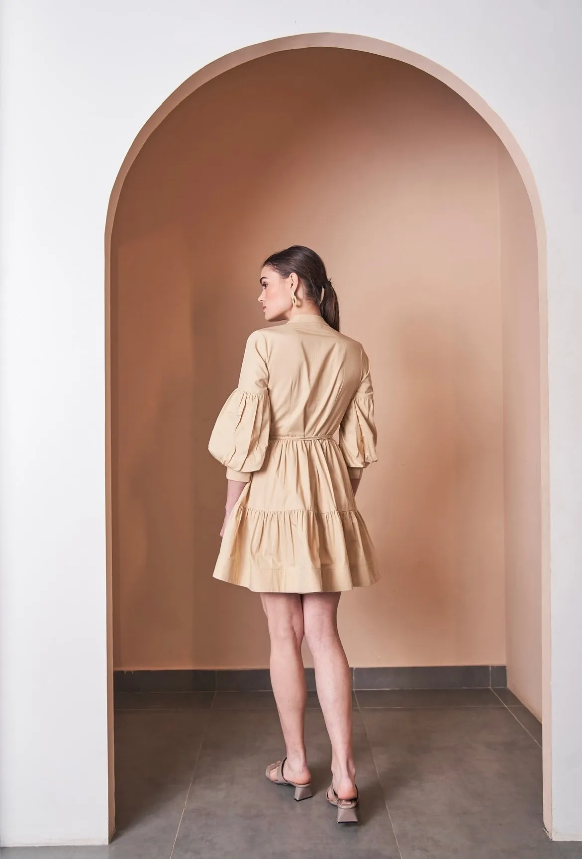 Tan Tier  Dress