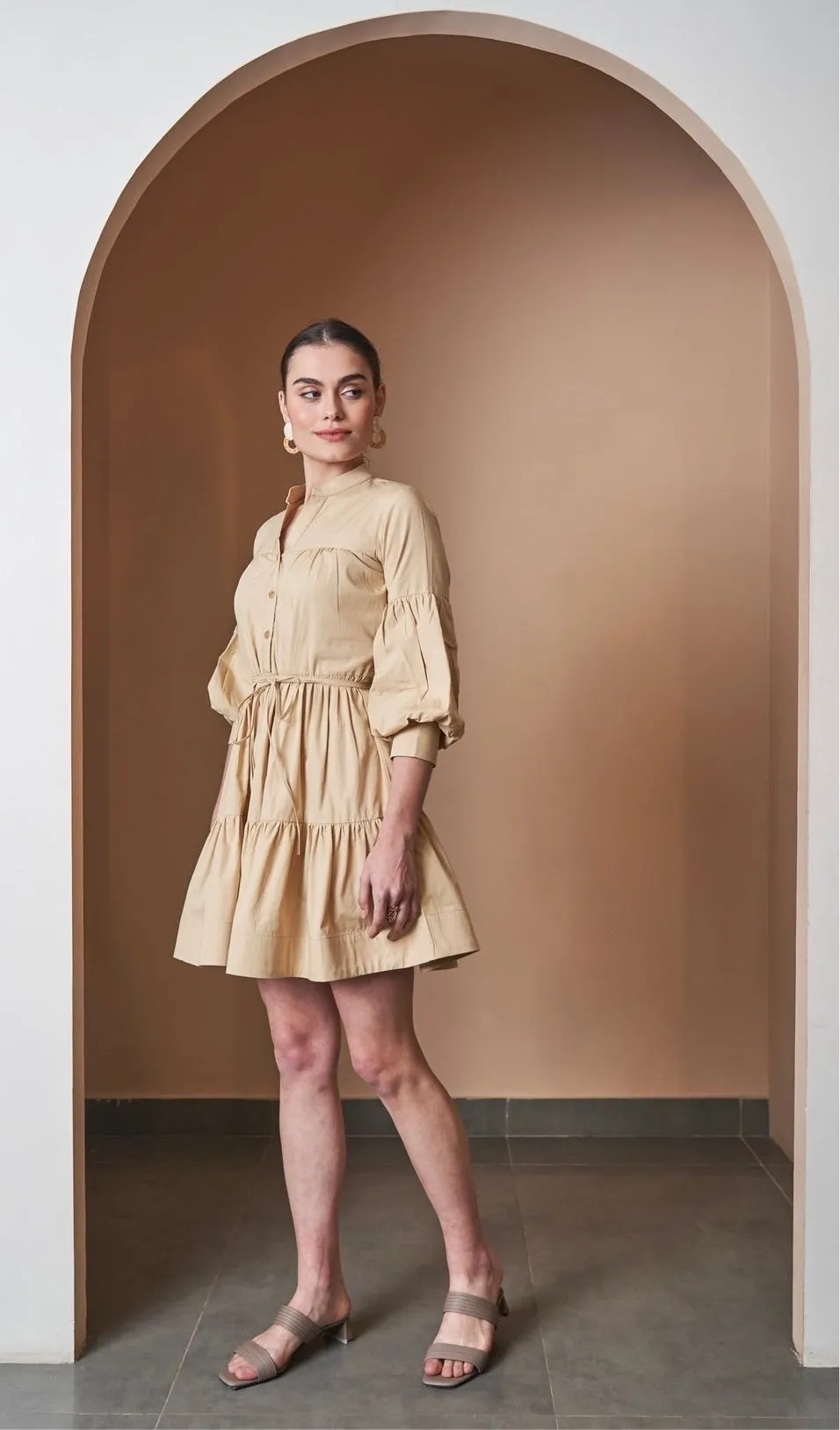 Tan Tier  Dress