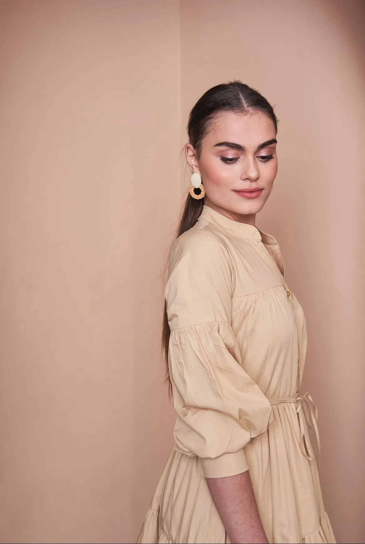 Tan Tier  Dress
