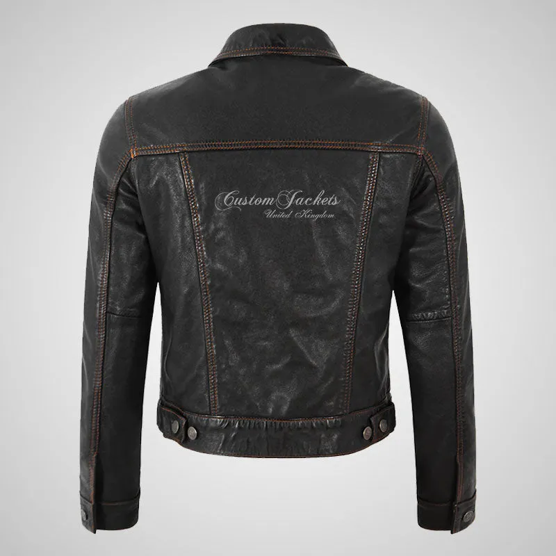 THIRSK Women Leather Denim Jacket Shirt Style Jacket