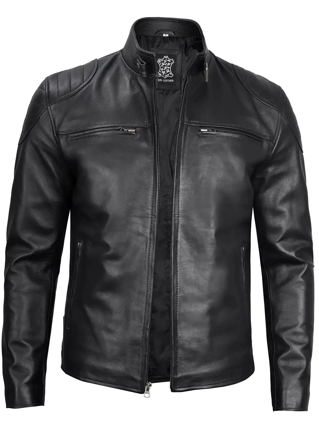 Vermont Men's Black Motorcycle Leather Jacket