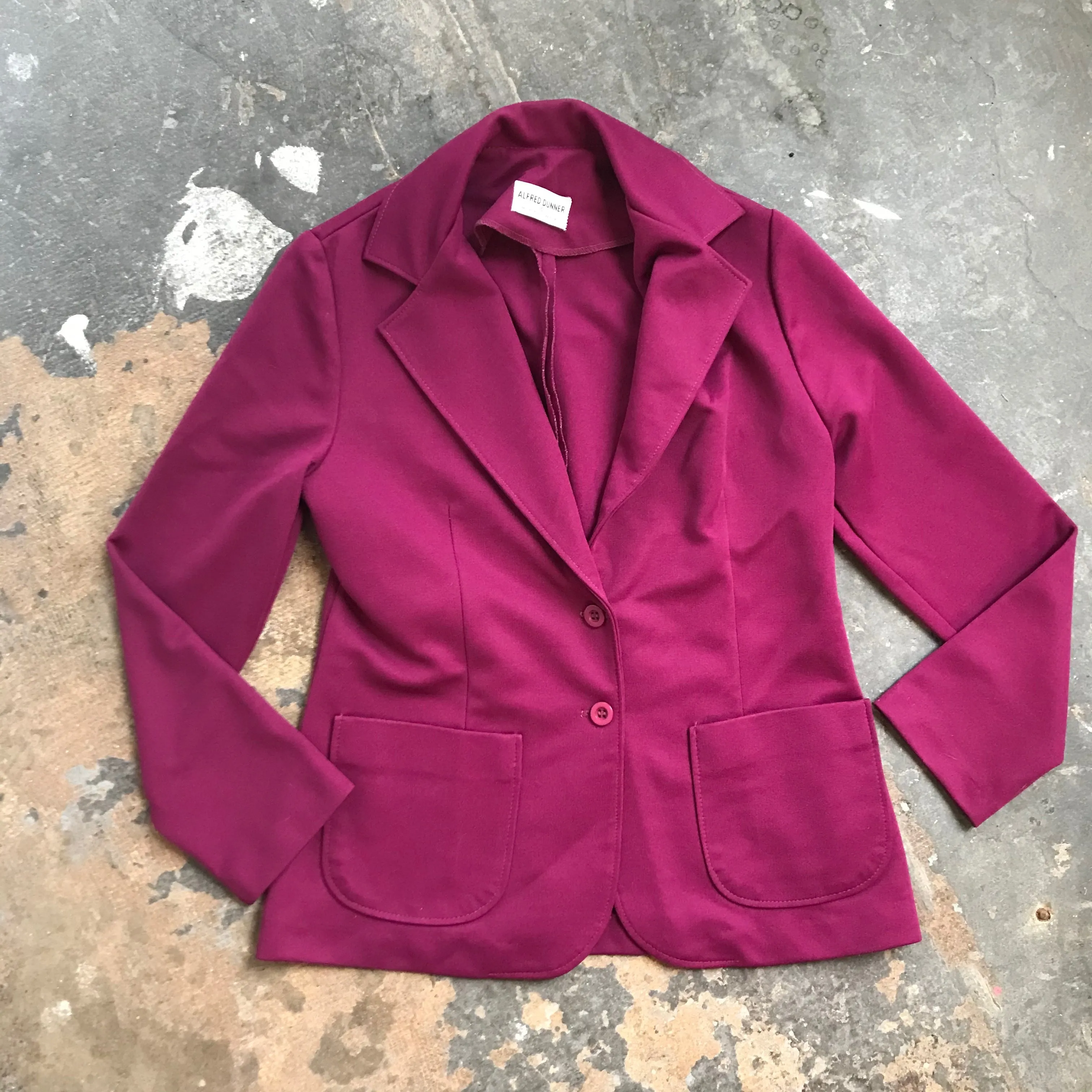 Vintage 1970s | Fuschia Purple MOD Groovy Pantsuit 2 Piece Suit Set | Size S