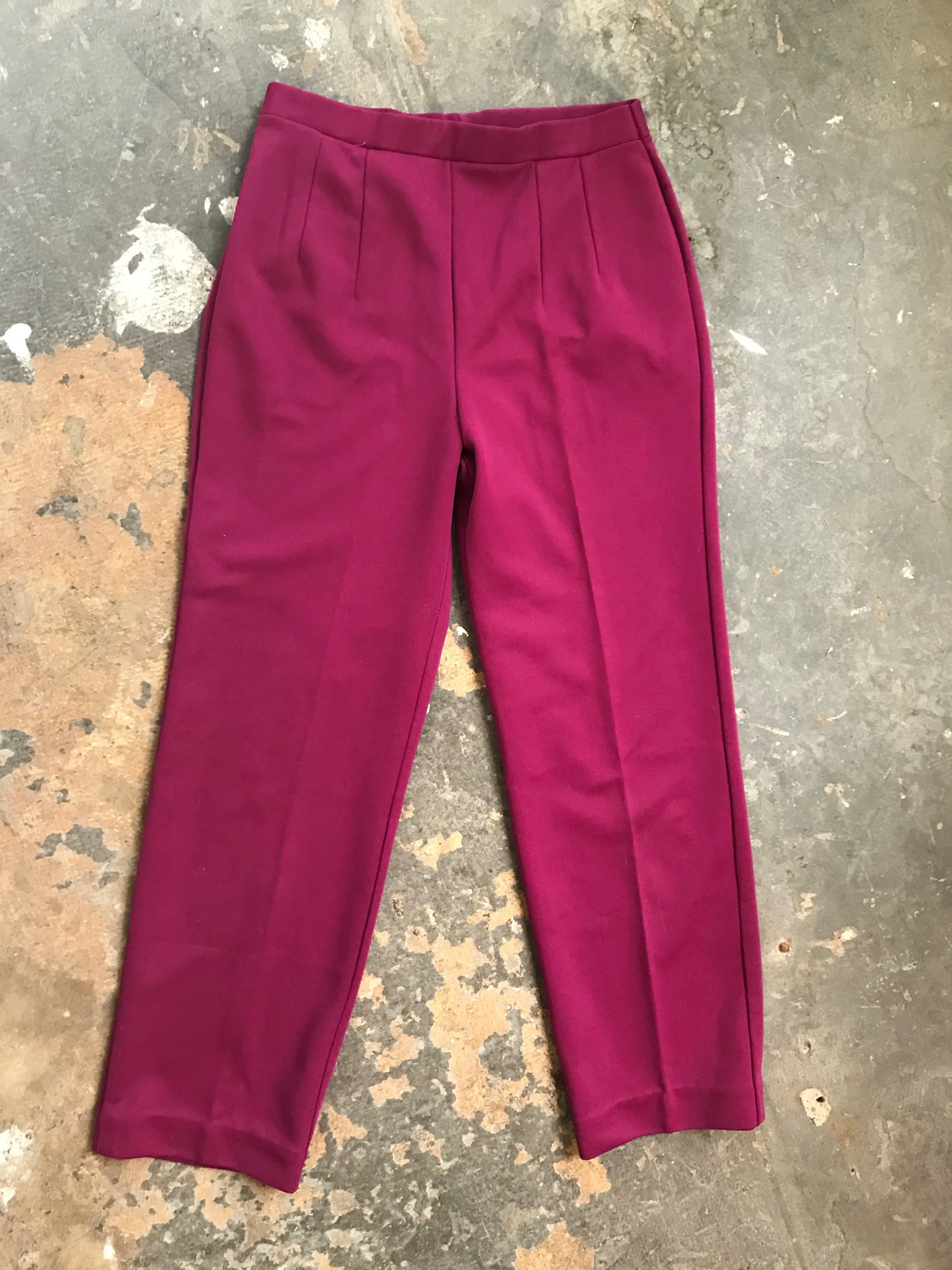 Vintage 1970s | Fuschia Purple MOD Groovy Pantsuit 2 Piece Suit Set | Size S