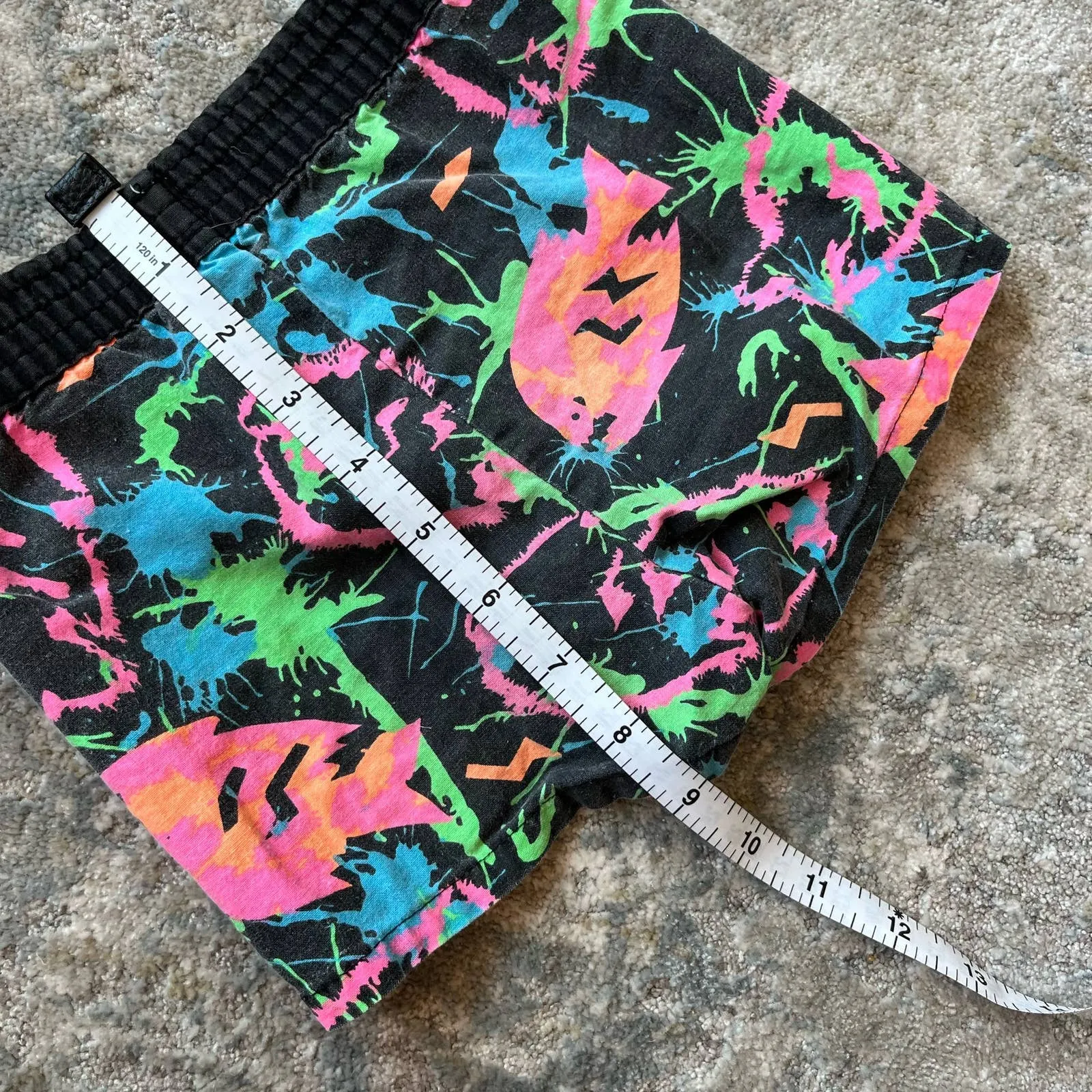 Vintage Black Neon Fish Shorts 3T USA