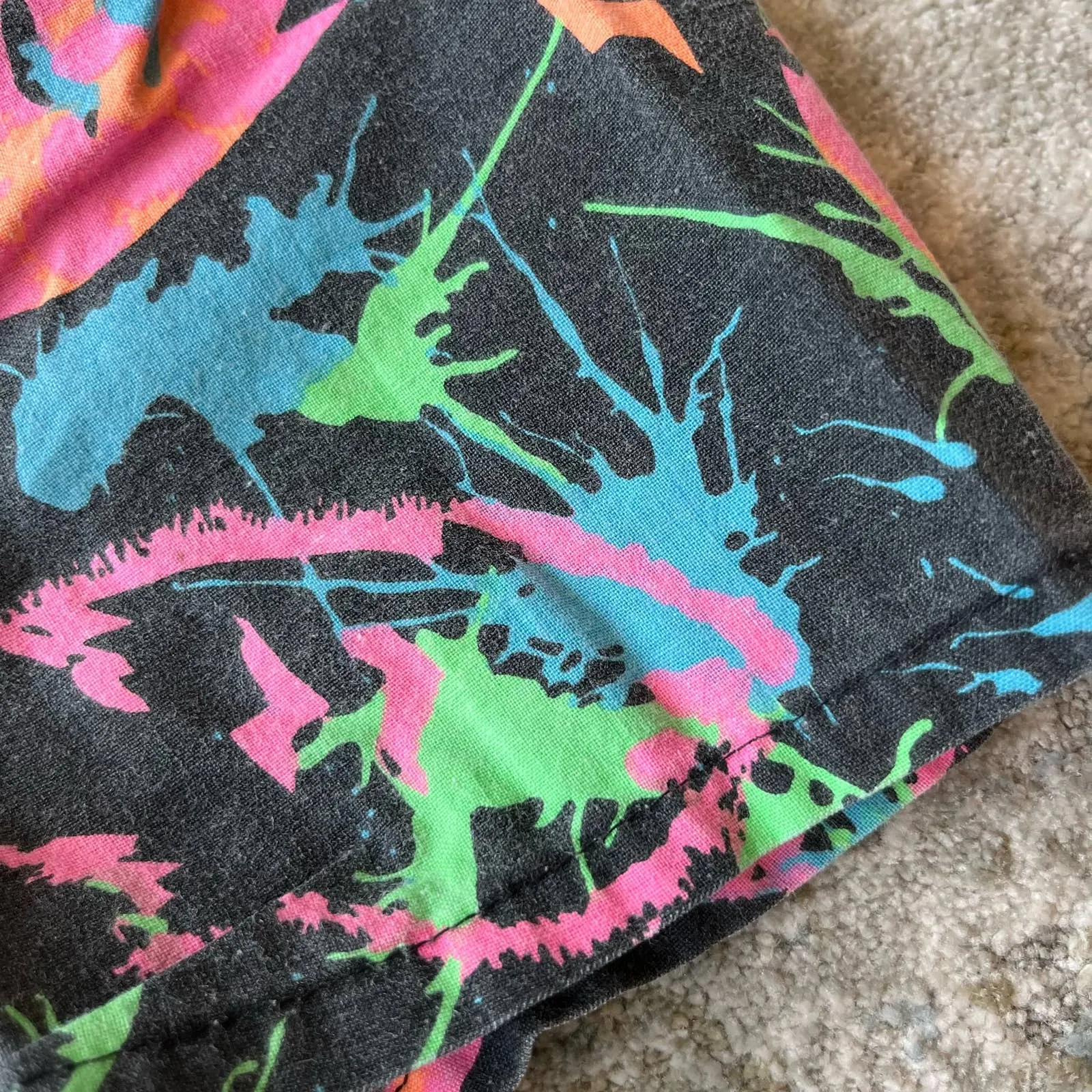 Vintage Black Neon Fish Shorts 3T USA