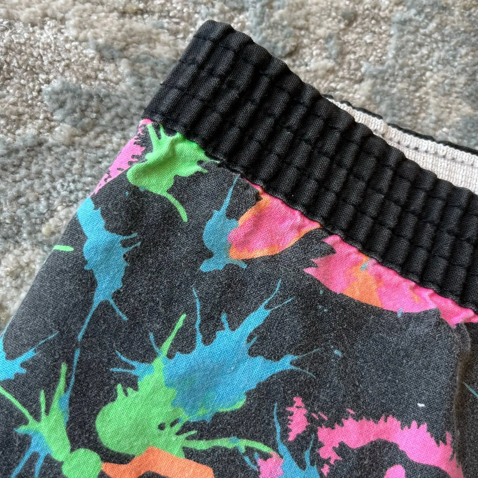 Vintage Black Neon Fish Shorts 3T USA