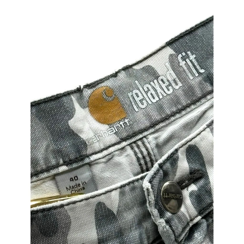 Vintage Carhartt Distressed Relaxed Fit Light Camo Cargo Shorts 40W