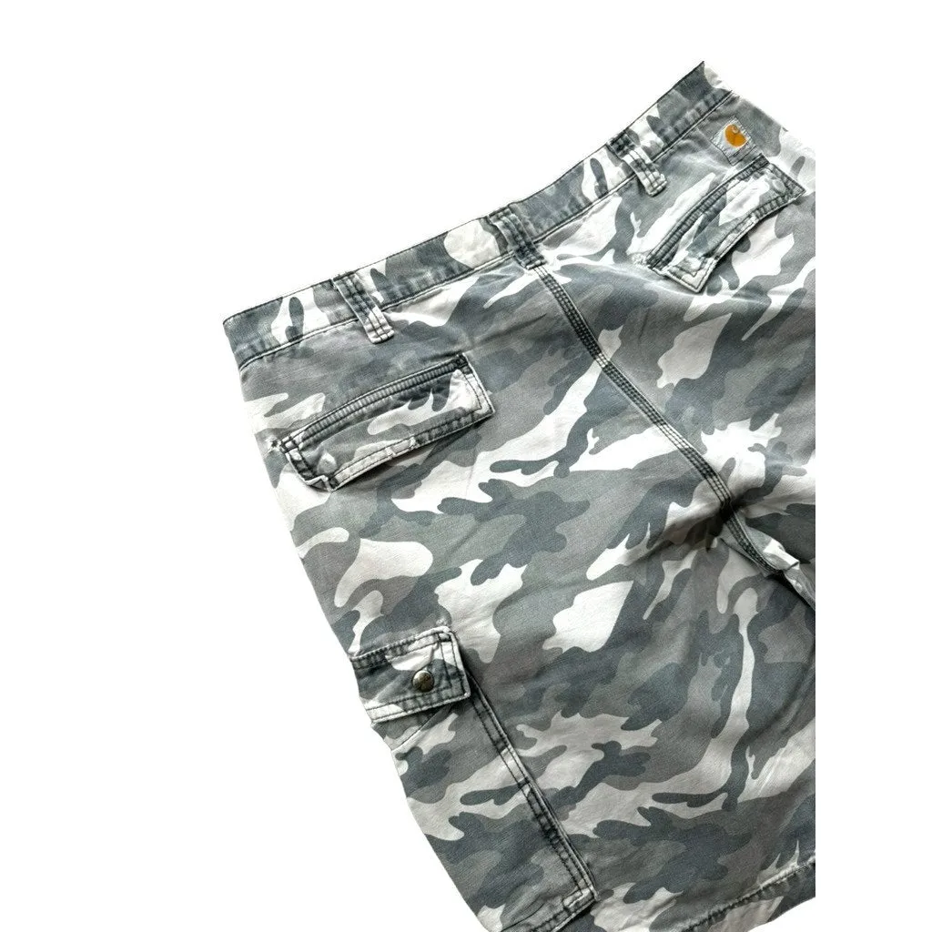 Vintage Carhartt Distressed Relaxed Fit Light Camo Cargo Shorts 40W