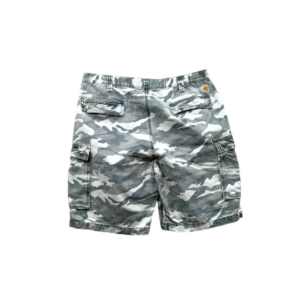 Vintage Carhartt Distressed Relaxed Fit Light Camo Cargo Shorts 40W