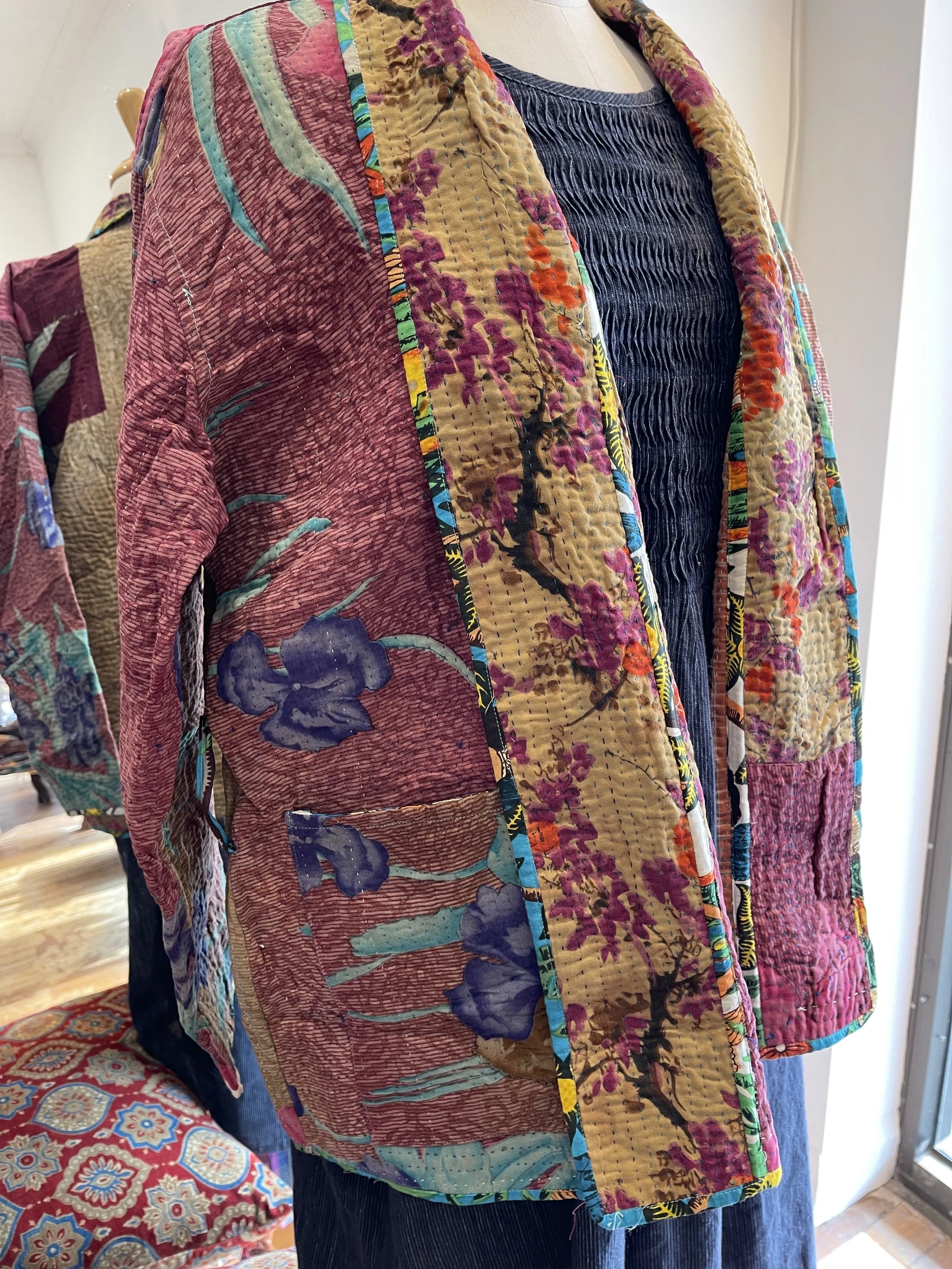 Vintage Kantha Jacket Short - IRIS