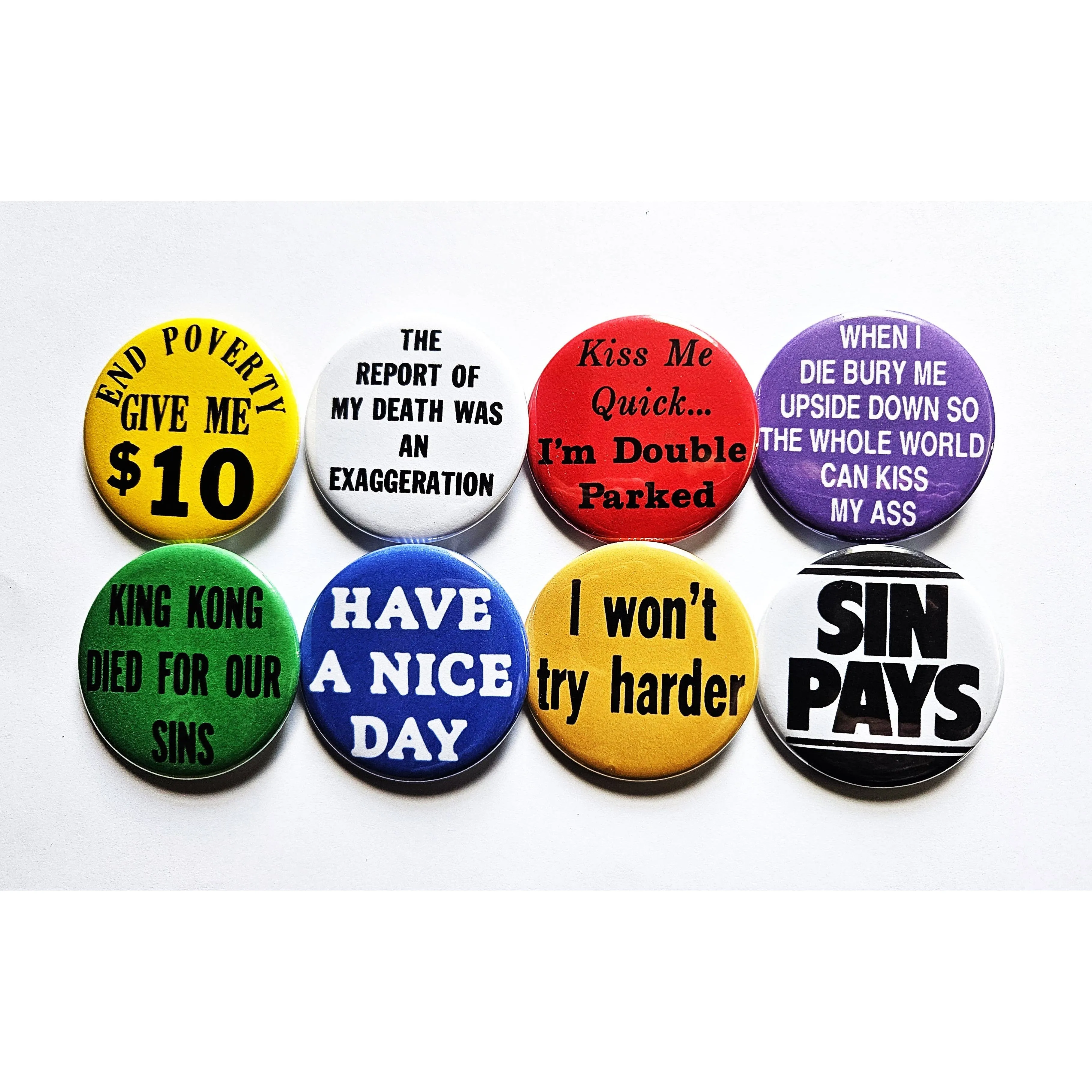 Vintage Reproduction Report of My Death Small Pinback Button | 1.25" Diameter