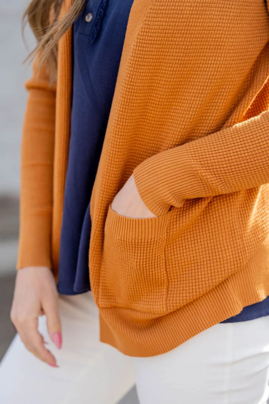 Waffled Two Pocket Cardigan