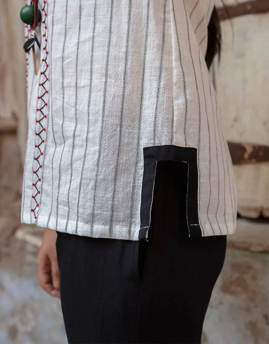 White Striped Top