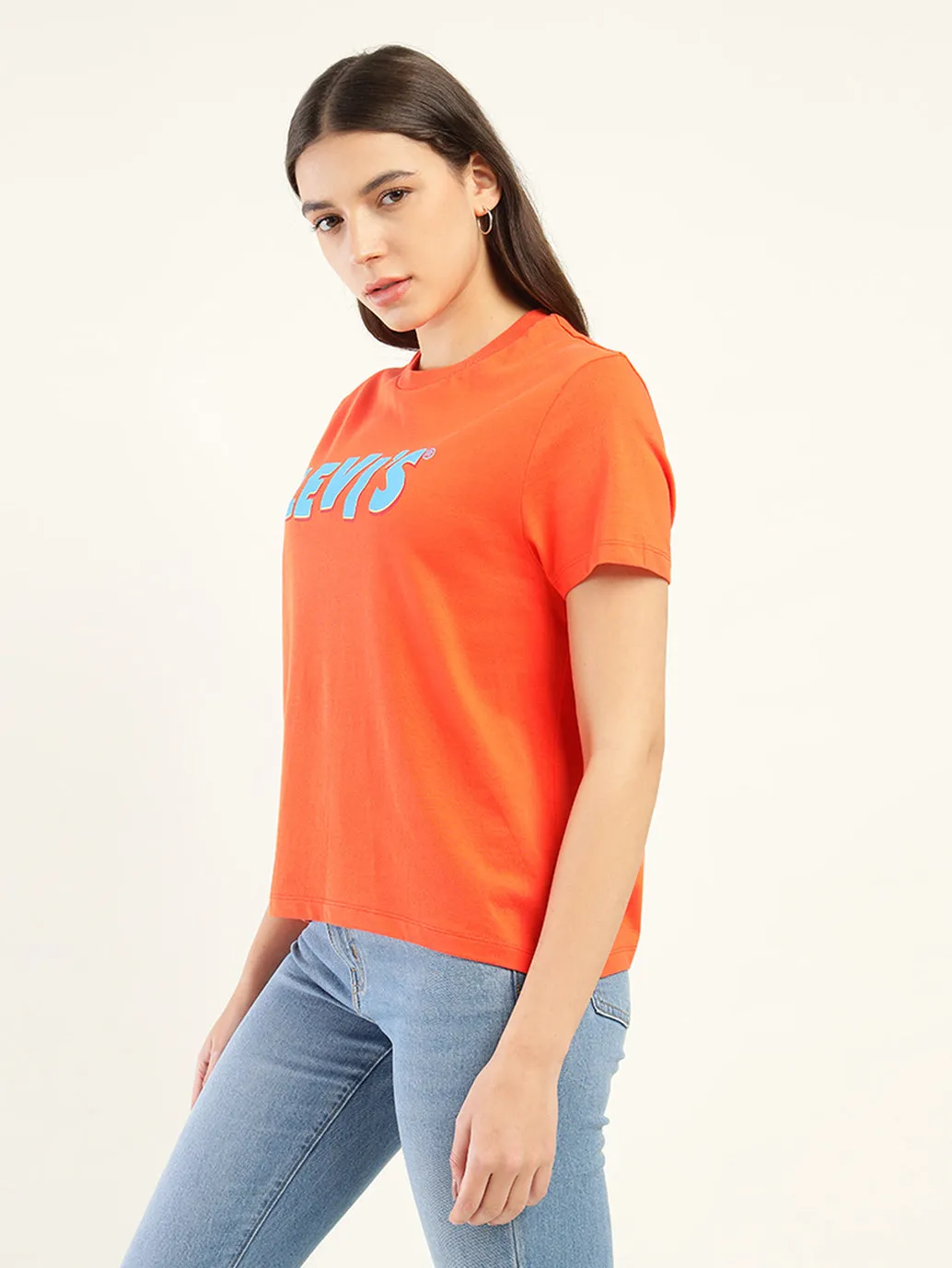 Women's Brand Logo Relaxed Fit T-shirt